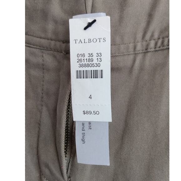 Talbots Signature Army Green Jeans Pants Size 4 side leg zipper - Picture 7 of 10